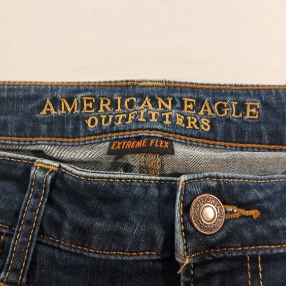 American Eagle Women’s Original Straight Jeans 32x32 Dark Wash Extreme Flex - Picture 4 of 7